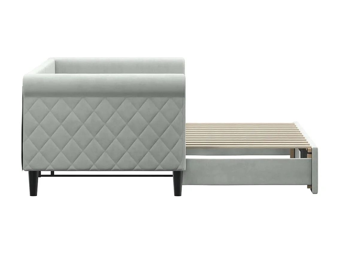 Tagesbett mit Ausziehbett ohne Matratze hellgrau 80x200 cm