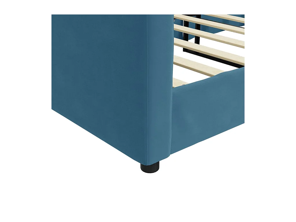 Tagesbett ohne Matratze blau 90x200 cm Samt