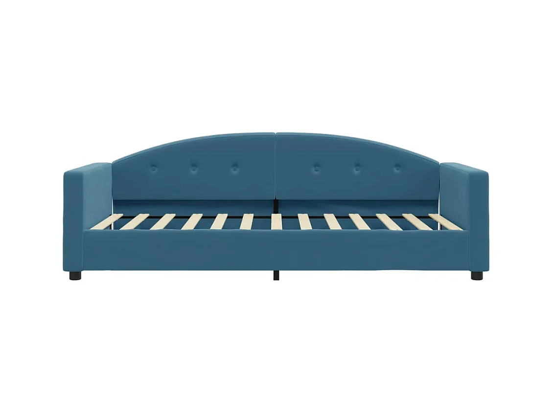 Lit de repos sans matelas bleu 90x200 cm velours