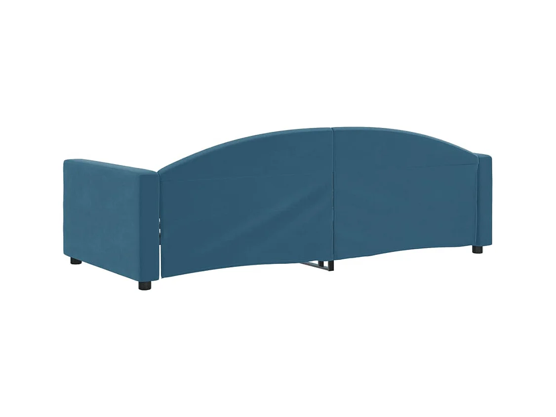 Lit de repos sans matelas bleu 90x200 cm velours