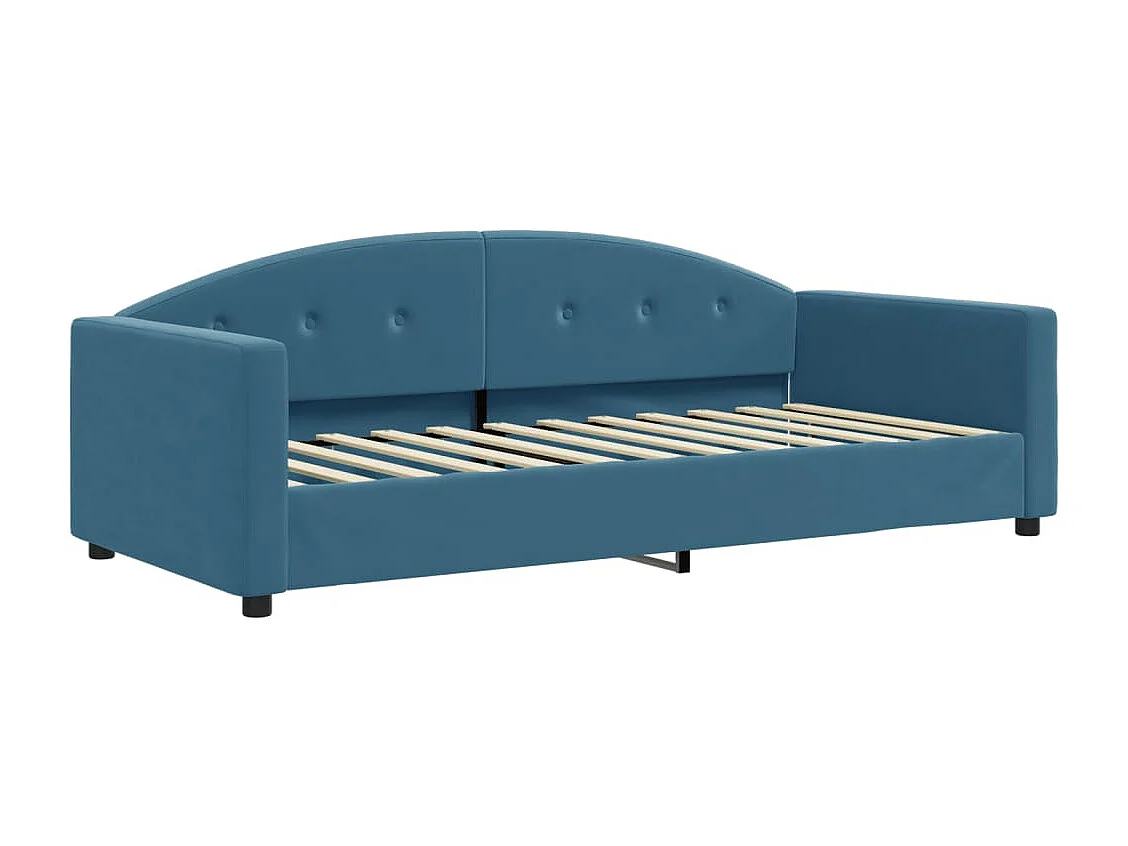 Lit de repos sans matelas bleu 90x200 cm velours