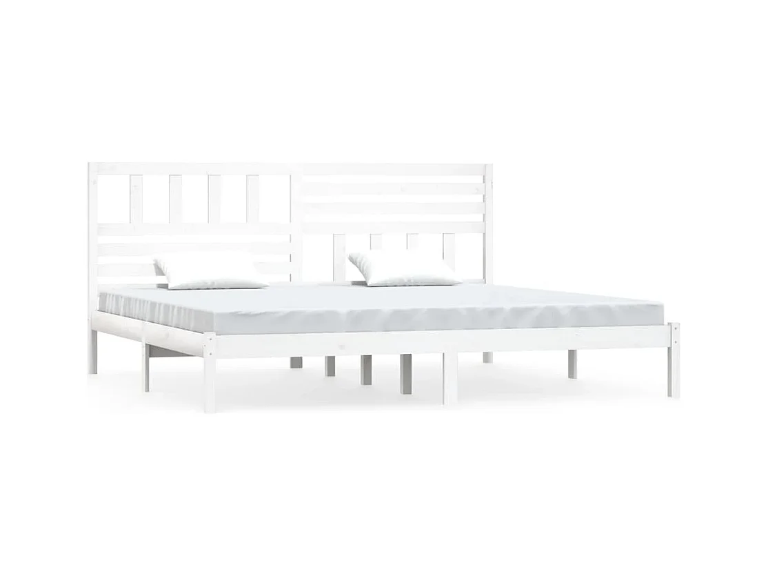 Cadre de lit sans matelas blanc bois massif de pin 200x200 cm