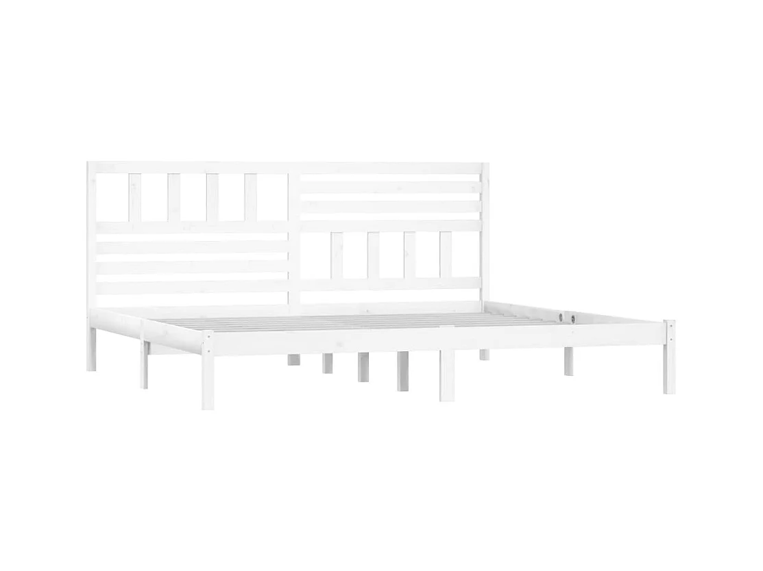 Cadre de lit sans matelas blanc bois massif de pin 200x200 cm