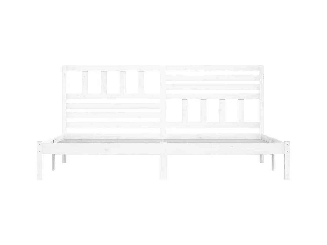 Cadre de lit sans matelas blanc bois massif de pin 200x200 cm