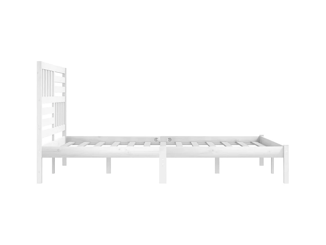Cadre de lit sans matelas blanc bois massif de pin 200x200 cm