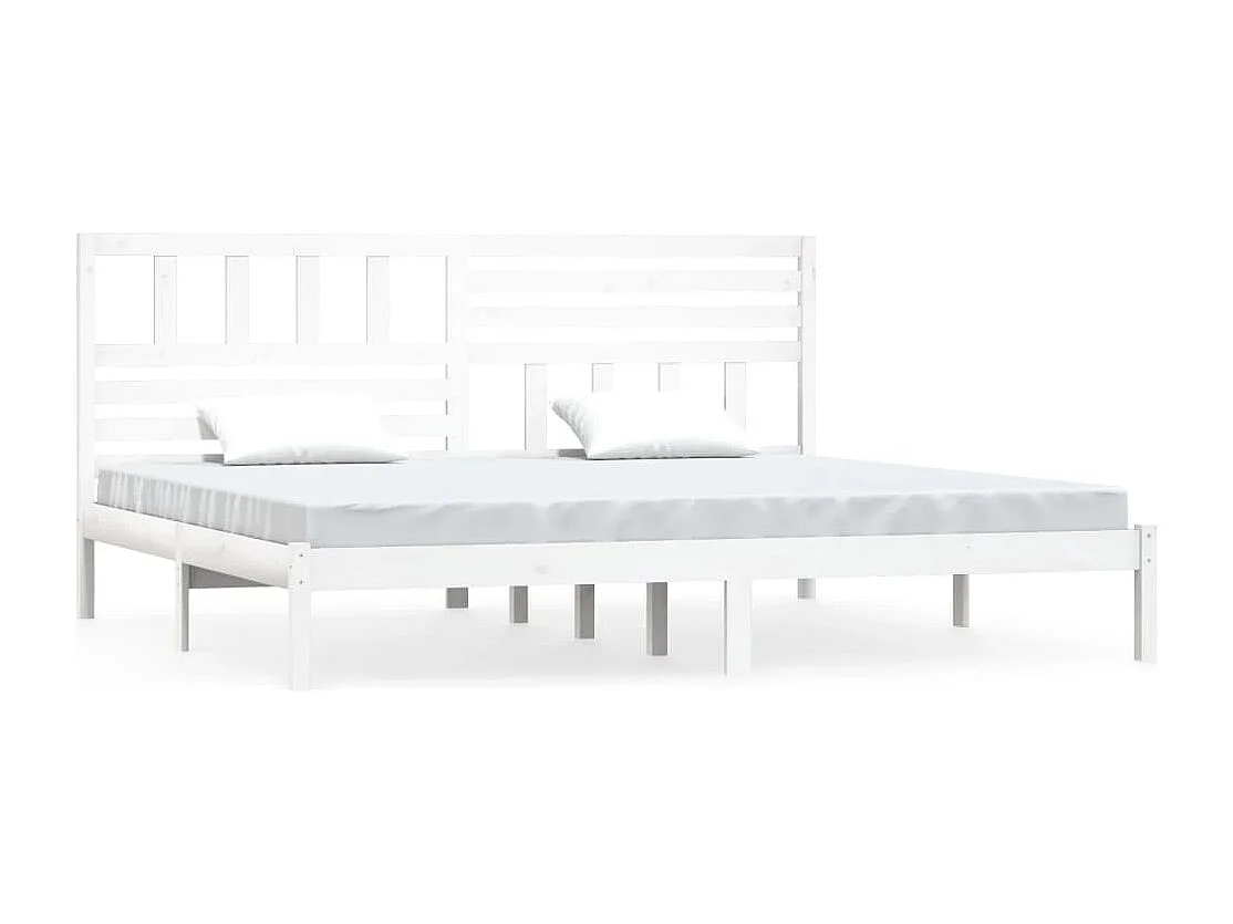 Cadre de lit sans matelas blanc bois massif de pin 200x200 cm