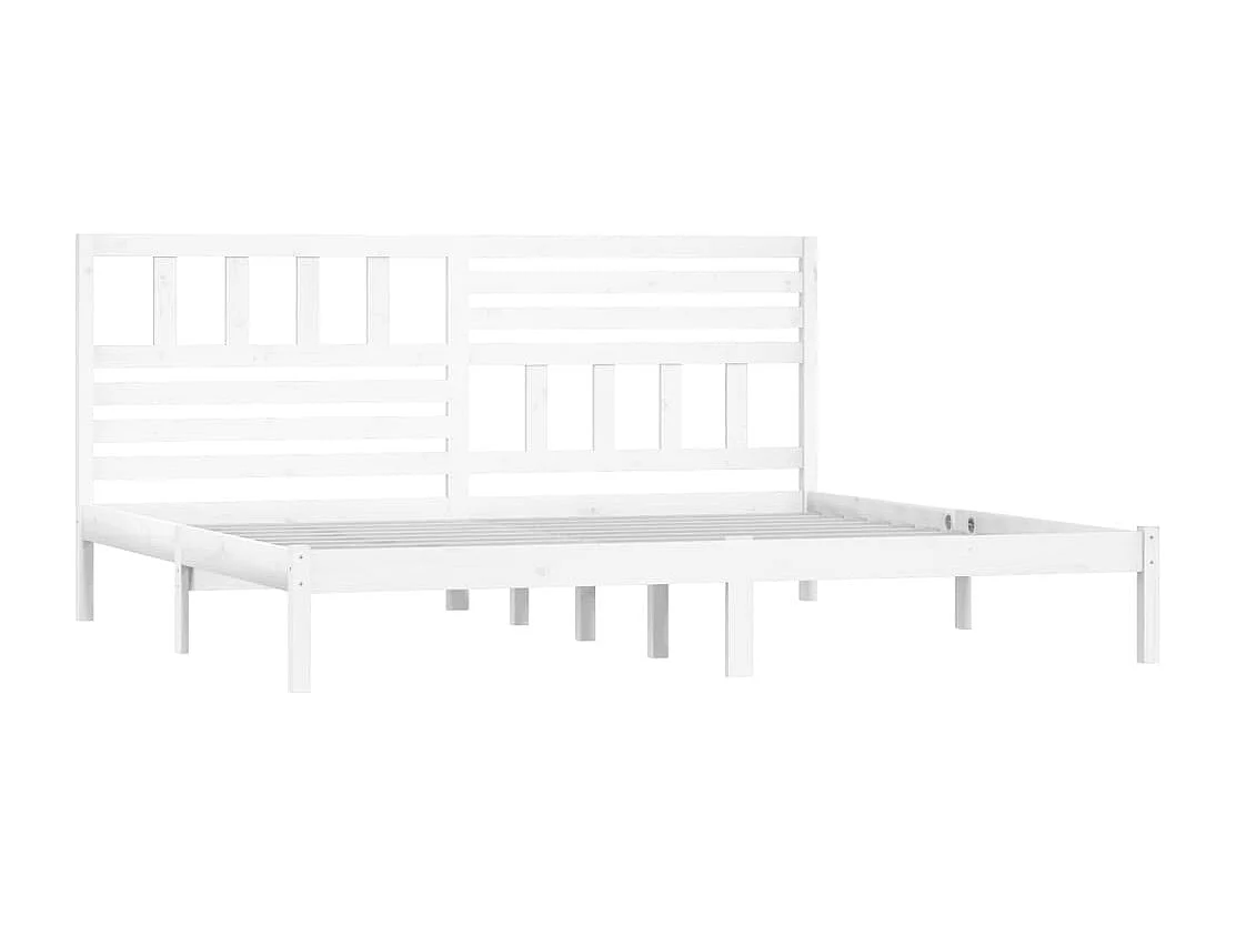 Cadre de lit sans matelas blanc bois massif de pin 200x200 cm