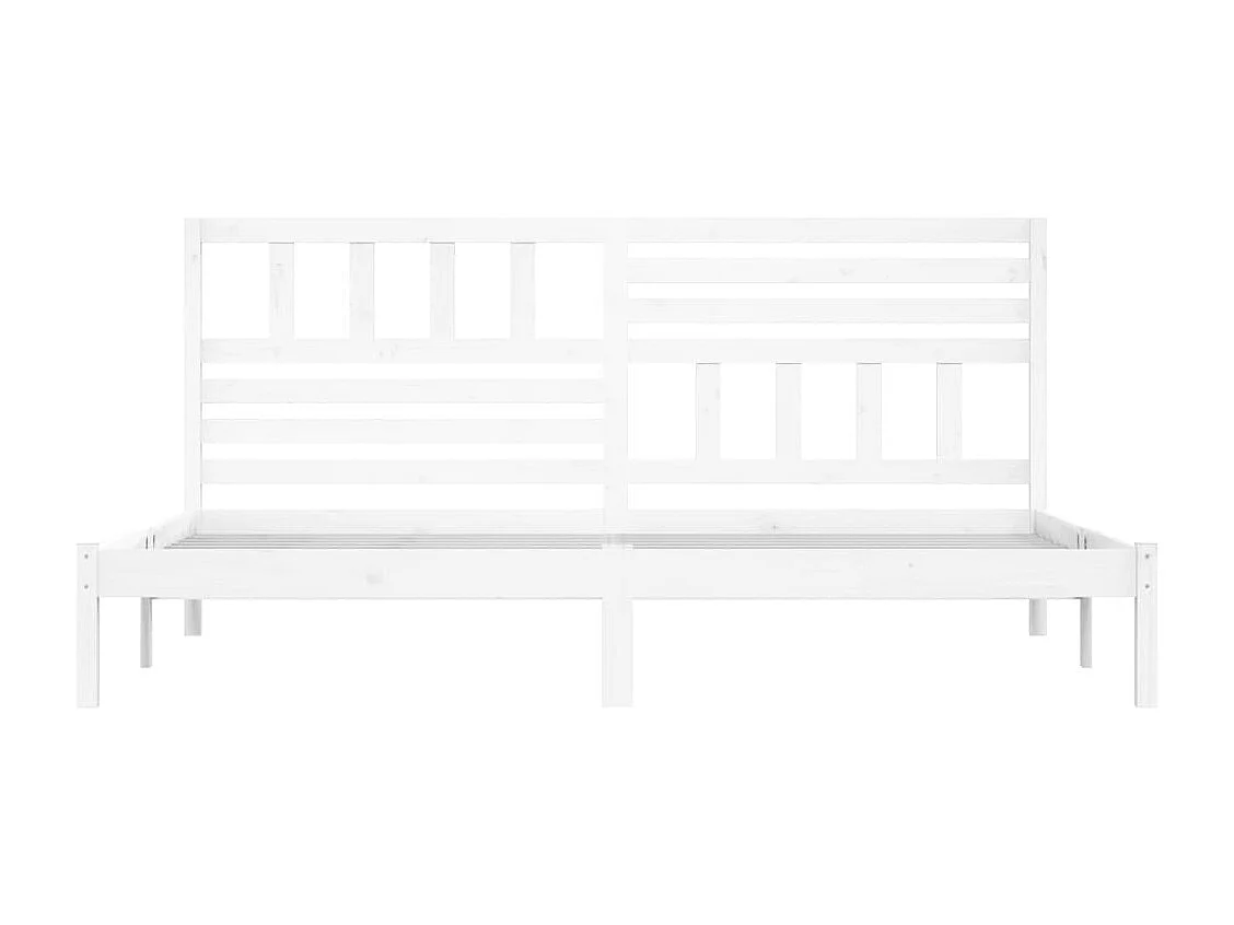 Cadre de lit sans matelas blanc bois massif de pin 200x200 cm