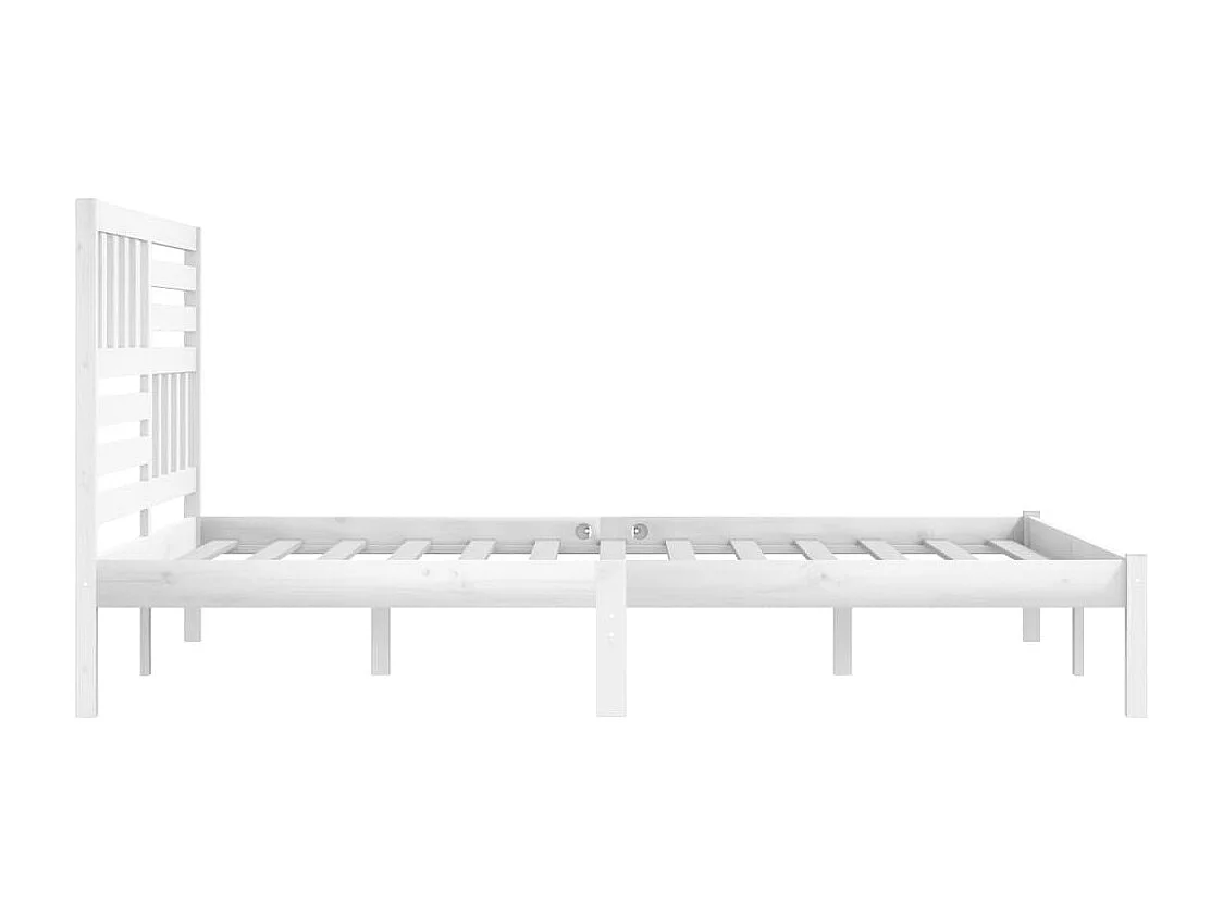 Cadre de lit sans matelas blanc bois massif de pin 200x200 cm