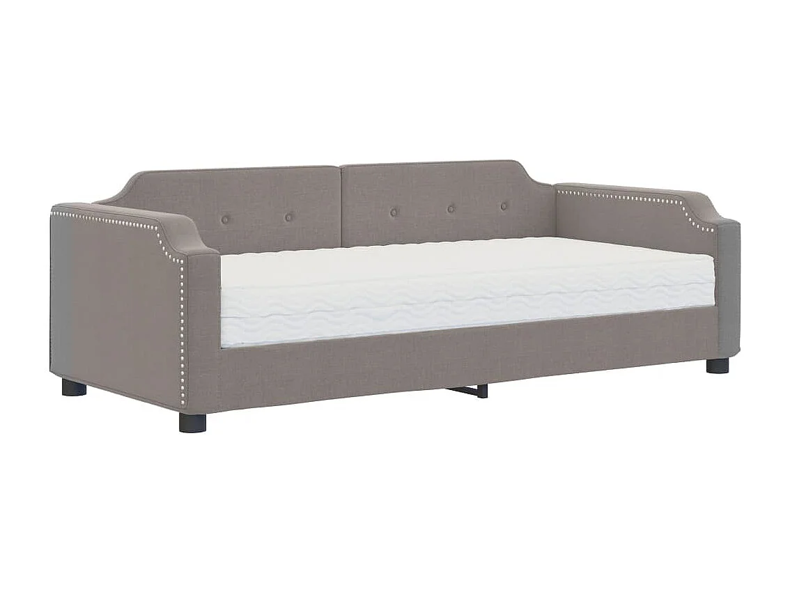 Lit de jour avec matelas taupe 80x200 cm tissu