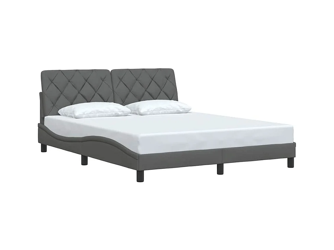 Bedframe zonder matras donkergrijs 160x200 cm stof