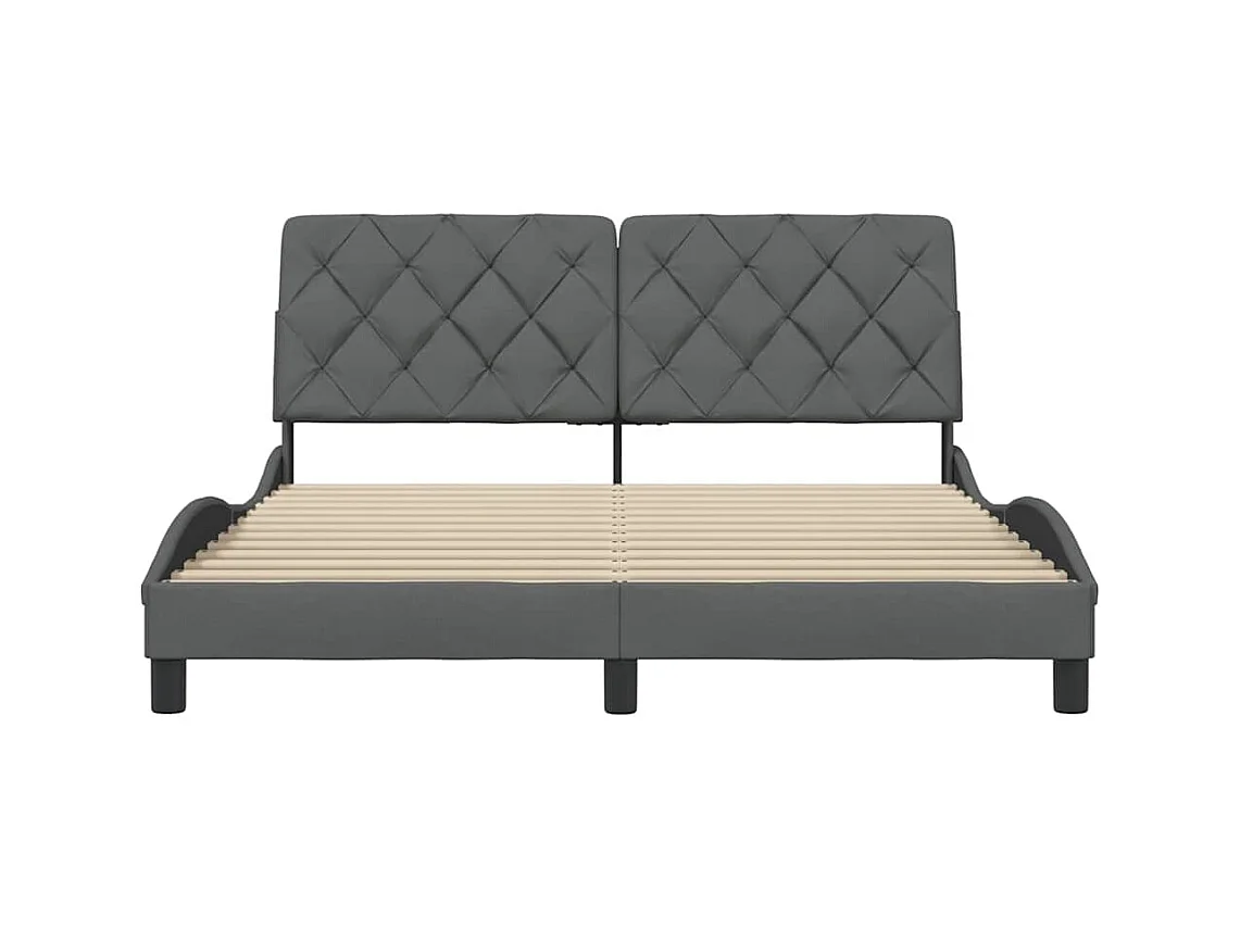 Bedframe zonder matras donkergrijs 160x200 cm stof