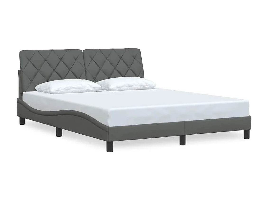 Struttura letto senza materasso tessuto grigio scuro 160x200 cm