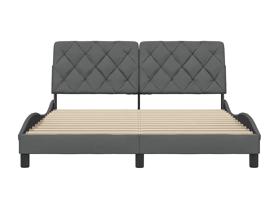 Struttura letto senza materasso tessuto grigio scuro 160x200 cm