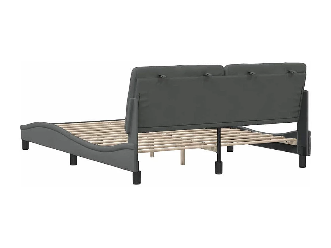Struttura letto senza materasso tessuto grigio scuro 160x200 cm
