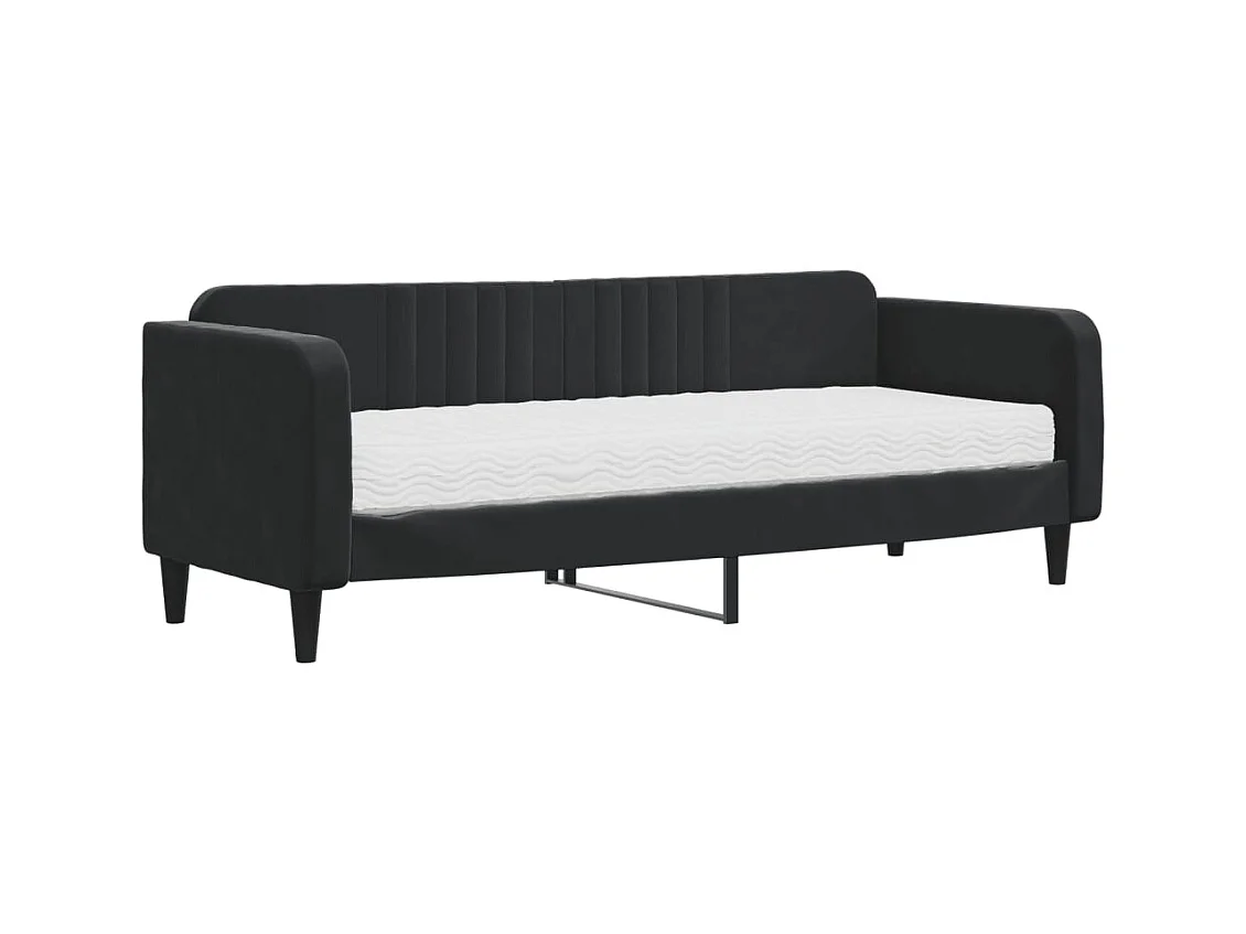 Dagbed met zwarte fluwelen matras 80x200 cm