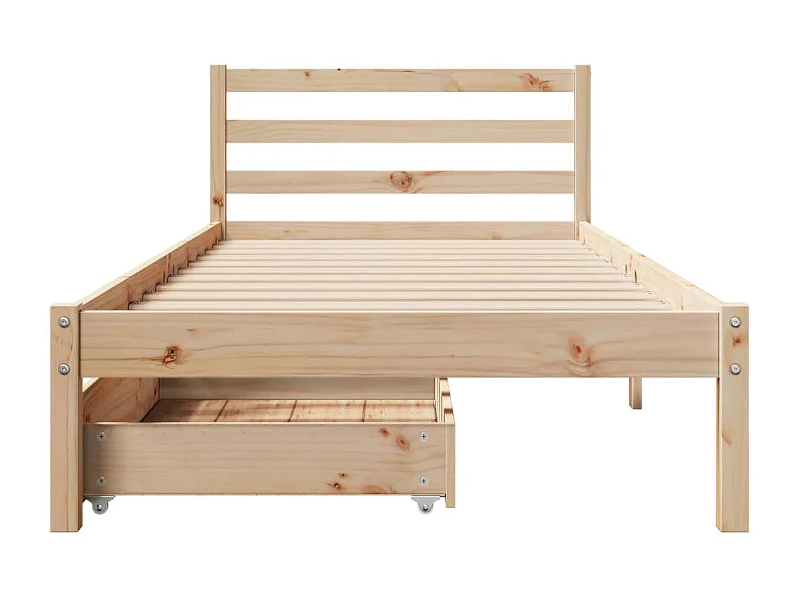 Struttura letto senza materasso 100x200 cm in legno massello di pino