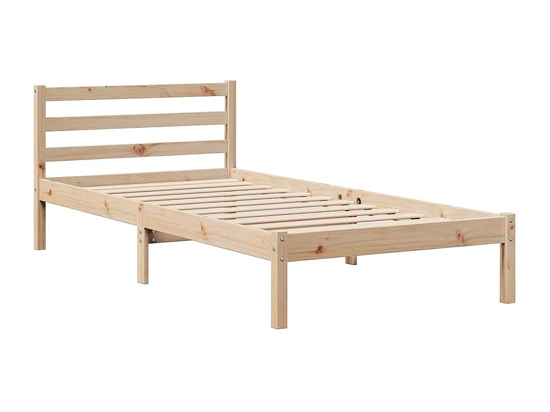 Struttura letto senza materasso 100x200 cm in legno massello di pino
