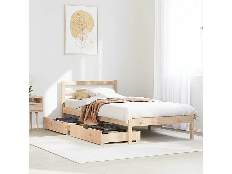 Estructura de cama sin colchón 100x200 cm madera maciza de pino