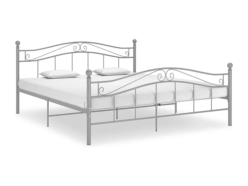 Struttura letto in metallo grigio 200x200 cm