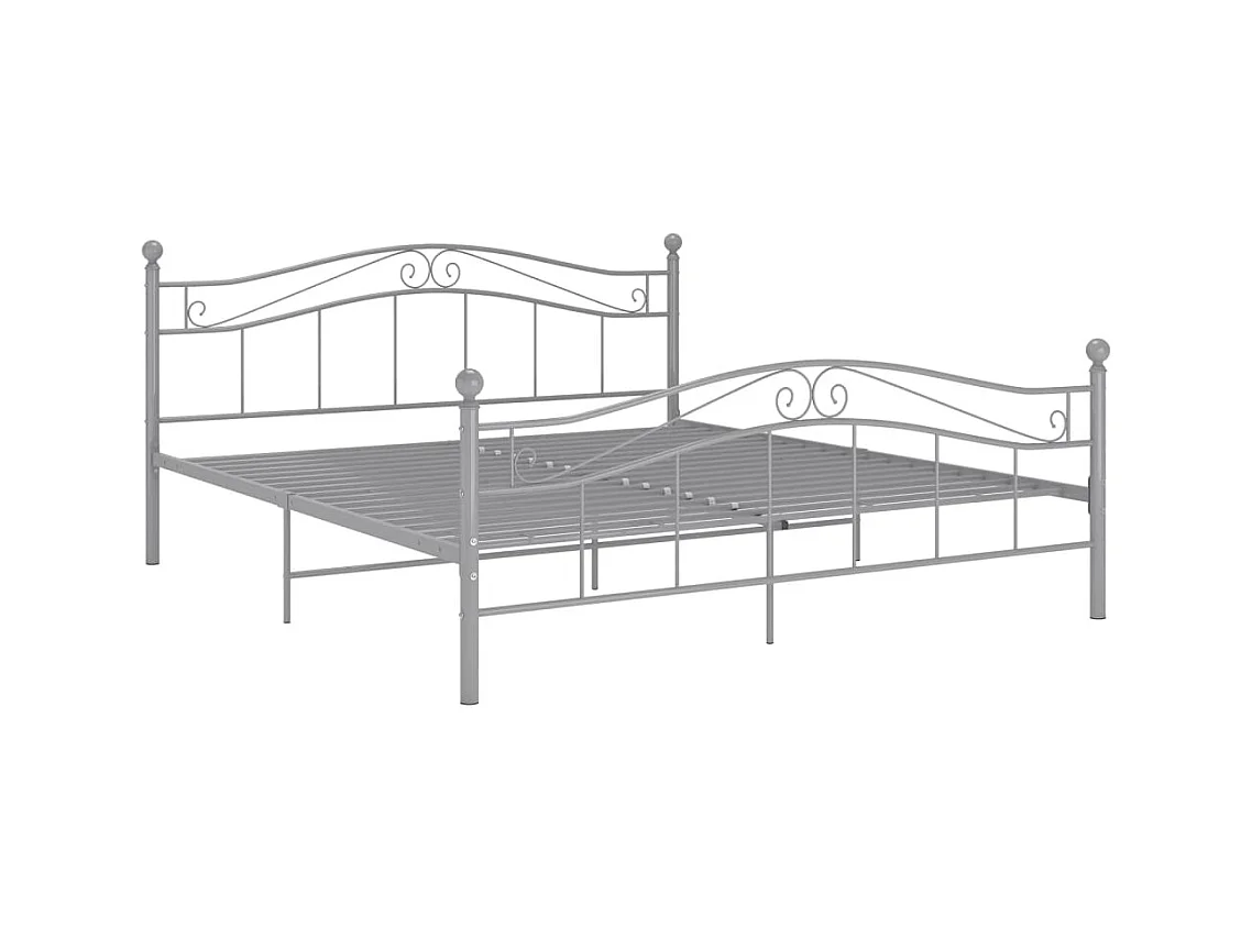 Struttura letto in metallo grigio 200x200 cm