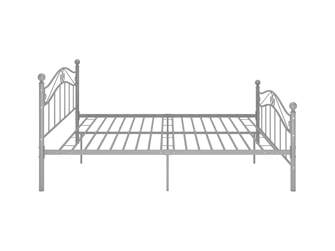 Struttura letto in metallo grigio 200x200 cm
