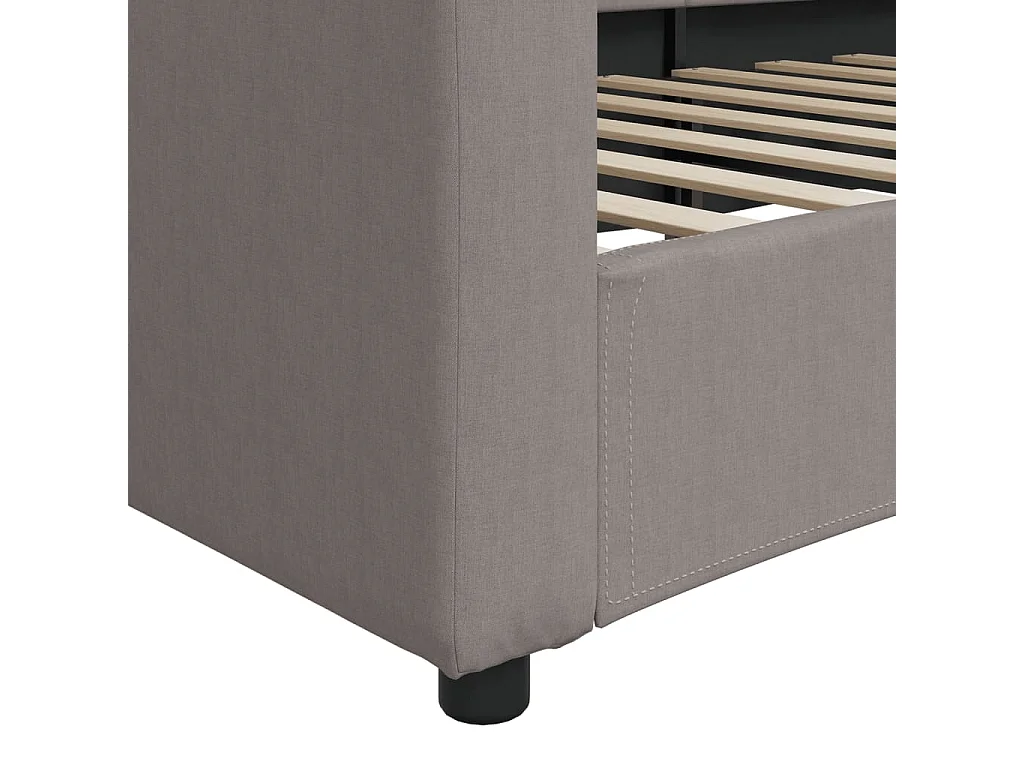 Lit de repos sans matelas taupe 80x200 cm tissu