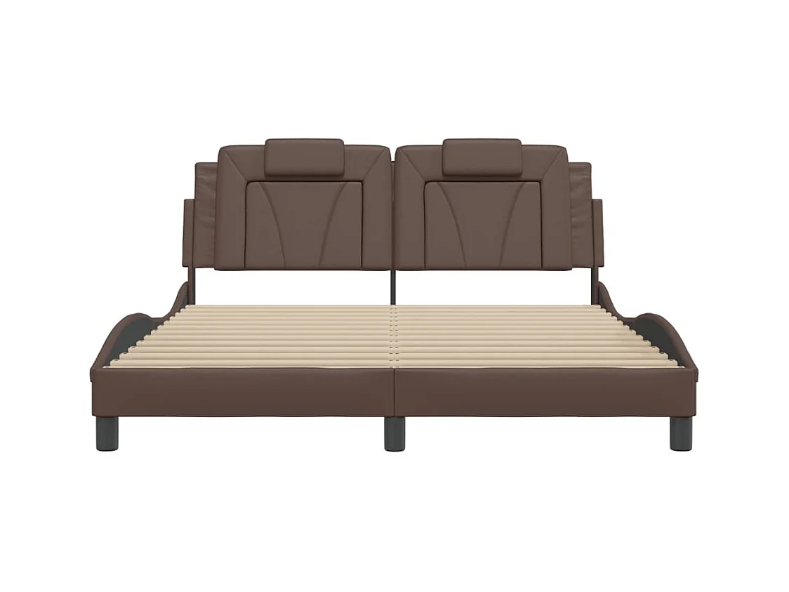 Bedframe zonder matras bruin 160x200 cm kunstleer