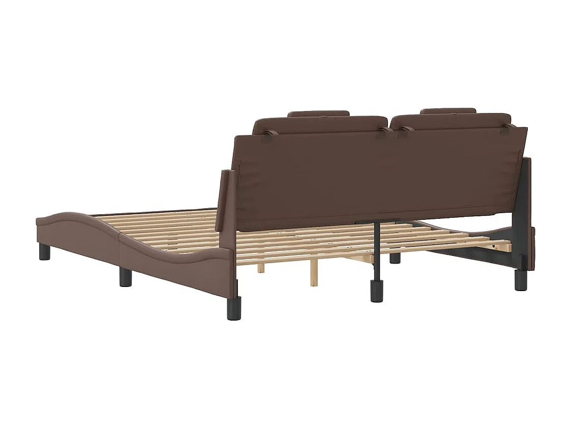 Bettgestell ohne Matratze braun 160x200 cm Kunstleder