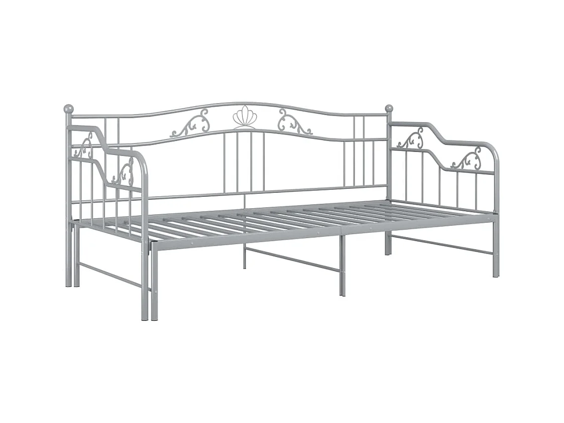 Estructura de sofá cama extensible sin colchón metal gris 90x200cm