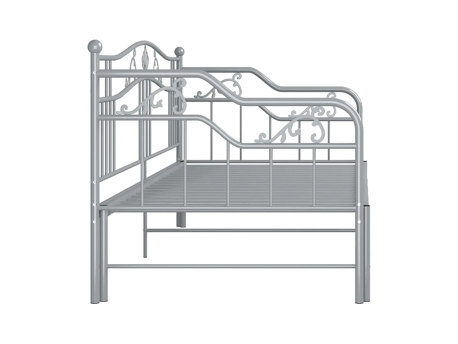 Estructura de sofá cama extensible sin colchón metal gris 90x200cm