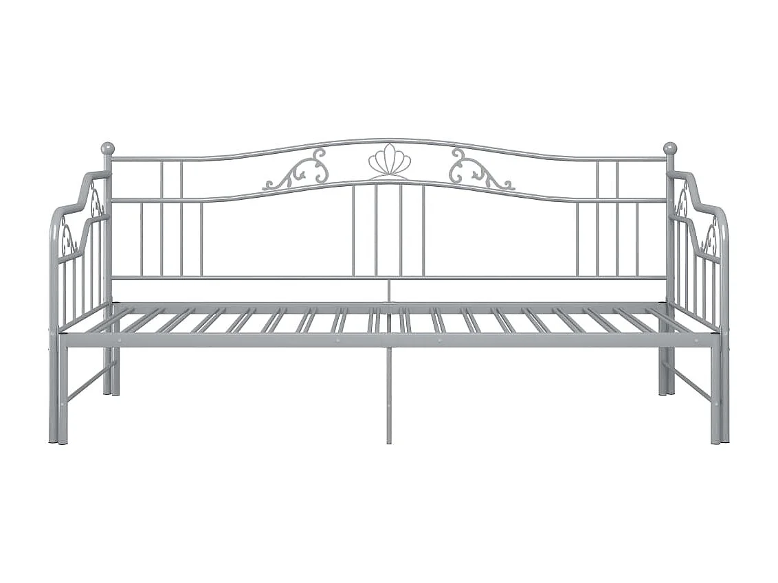 Ausziehbares Schlafsofagestell ohne Matratze, graues Metall, 90 x 200 cm