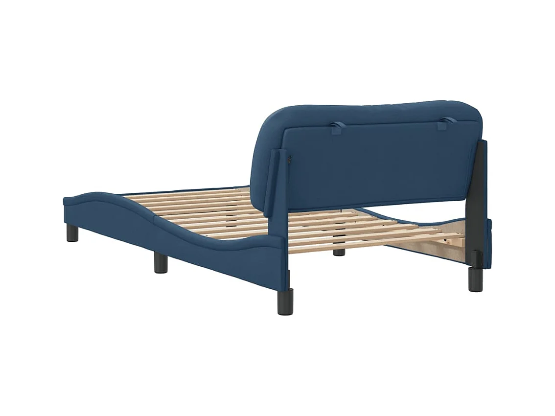 Estructura de cama sin colchón tela azul 100x200 cm