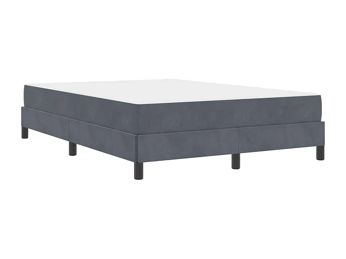 Lit boxspring avec matelas Gris foncé 160 x 200 cm Velours