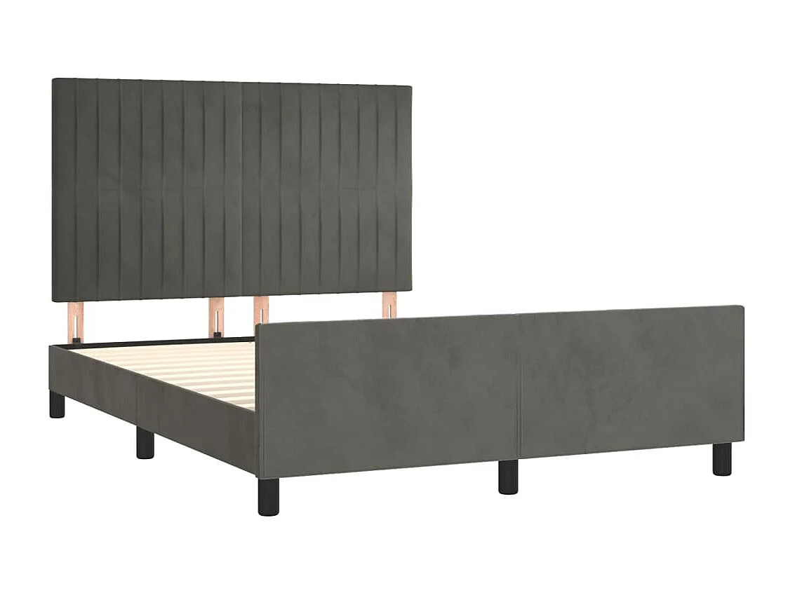 Estructura de cama sin colchón gris oscuro 140x200 cm terciopelo