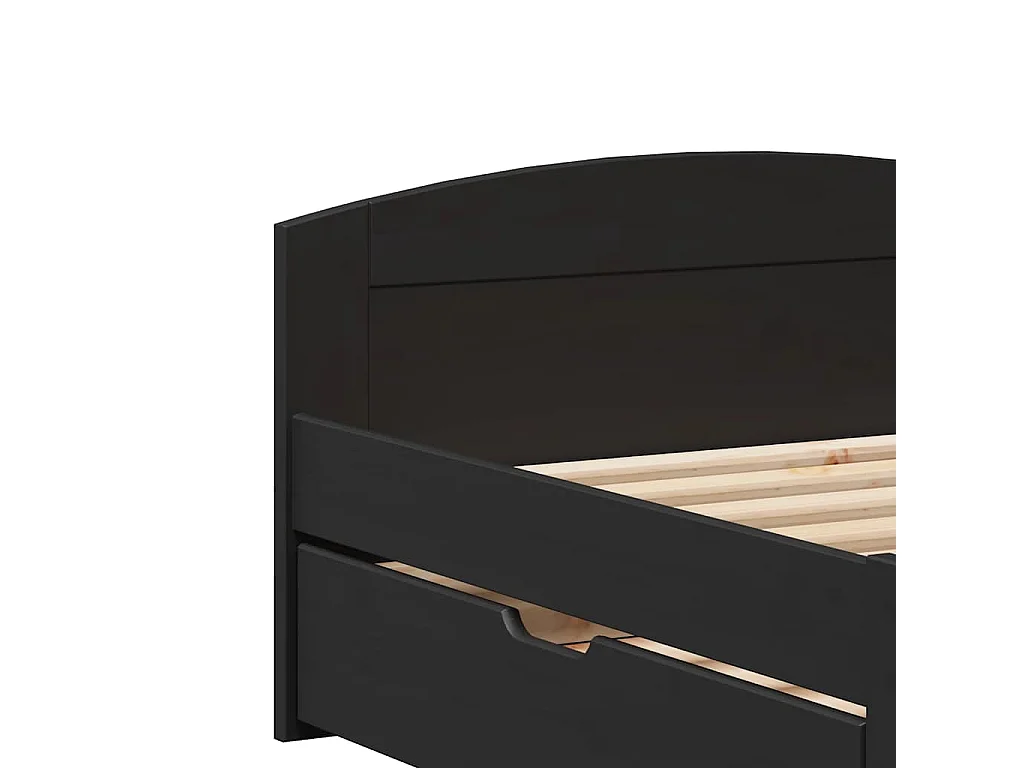 Tagesbett mit 2 Schubladen ohne Matratze IRUN schwarz 90x200 cm