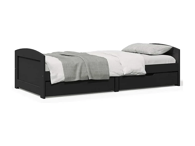 Divano letto con 2 cassetti senza materasso IRUN nero 90x200 cm