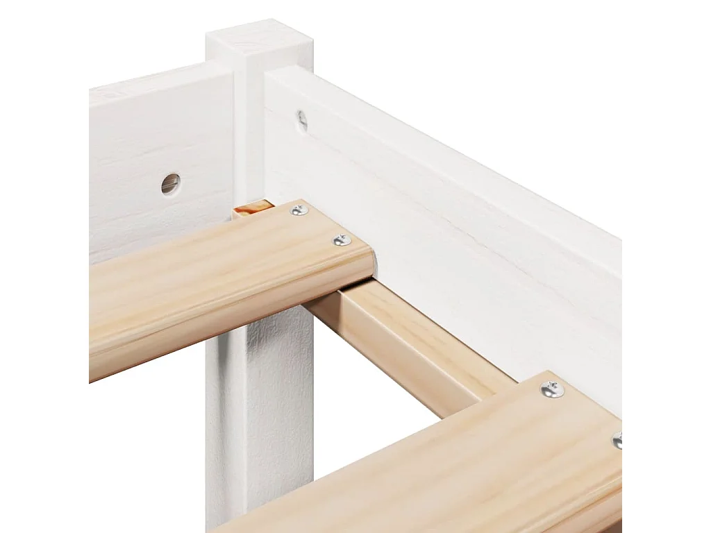Struttura letto senza materasso bianco 75x190 cm in legno massello di pino