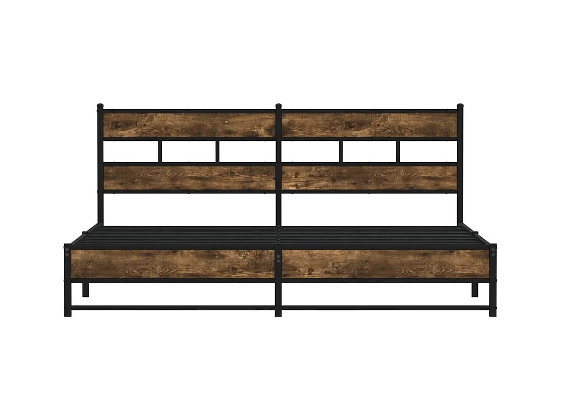 Estructura de cama de metal sin colchón roble ahumado 180x200 cm