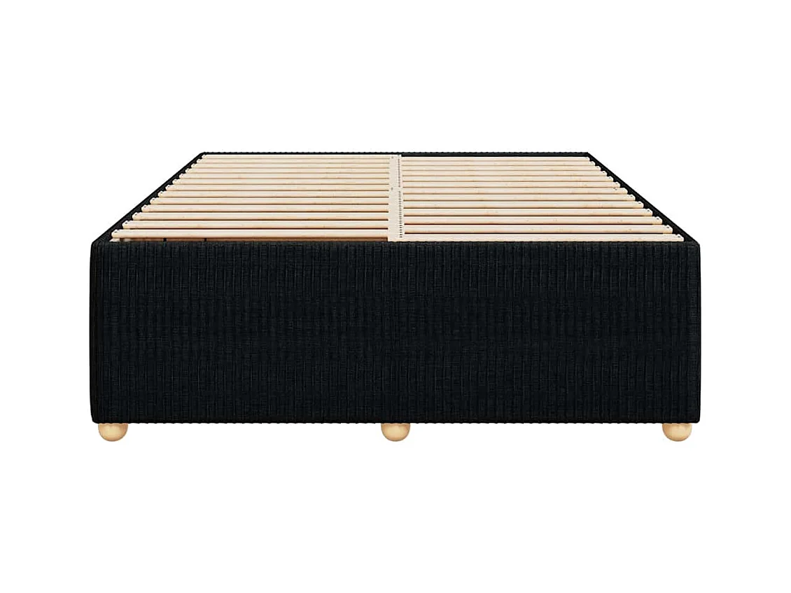 Schwarzer matratzenloser Bettrahmen 140x190 cm Stoff