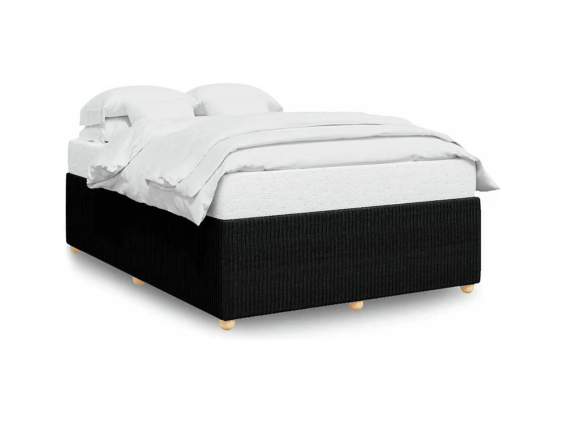 Estructura de cama sin colchón negra de tela 140x190 cm