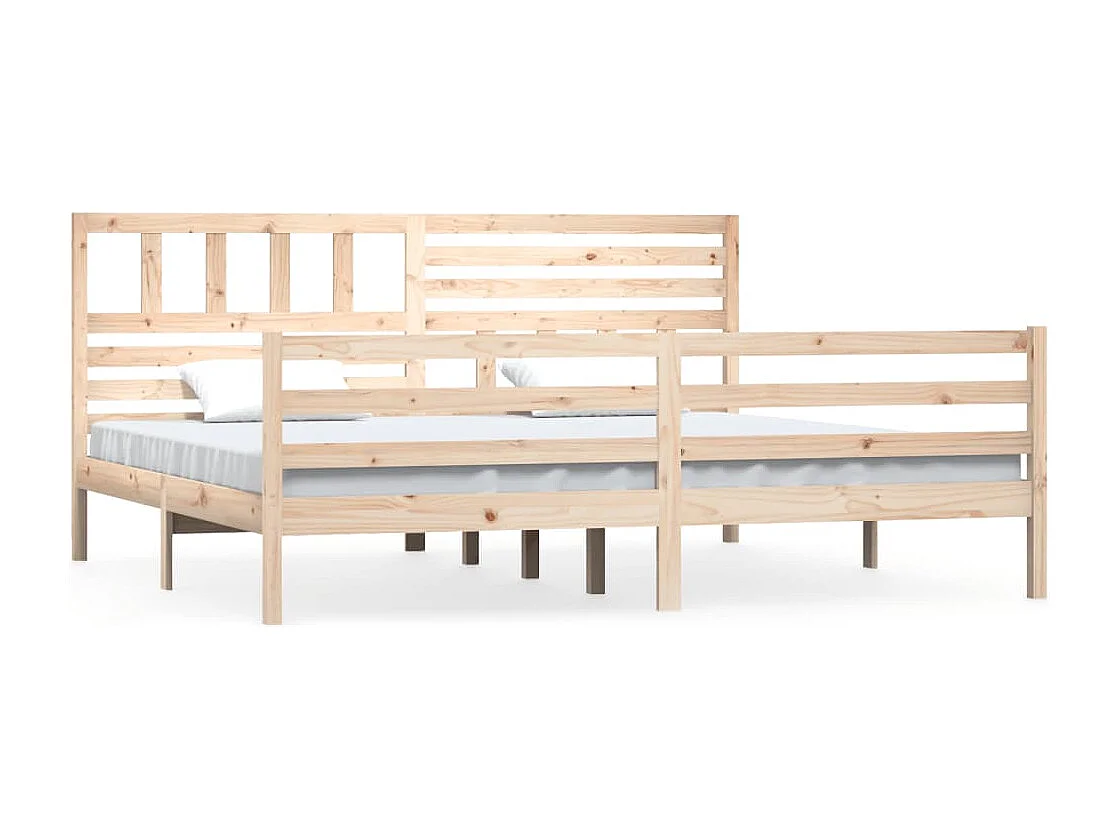 Cadre de lit sans matelas bois massif 200x200 cm