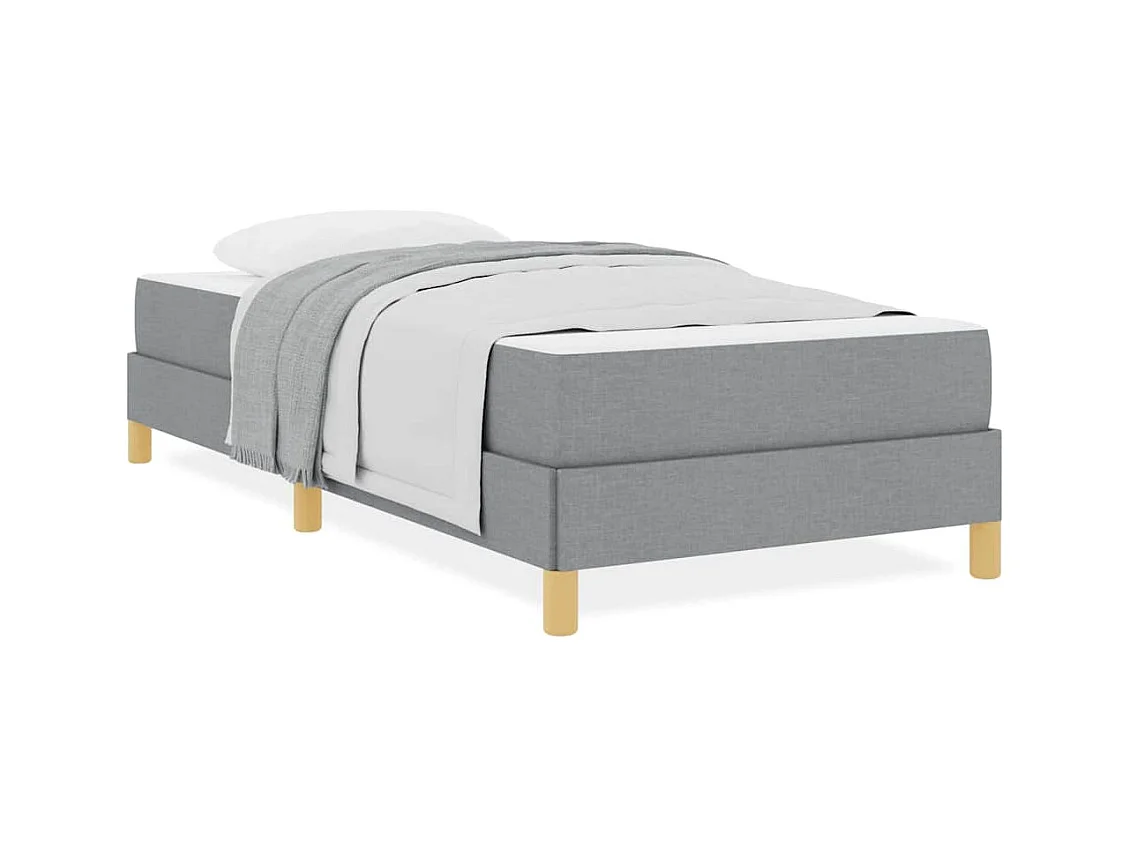 Letto a molle grigio chiaro e marrone 80 x 200 cm