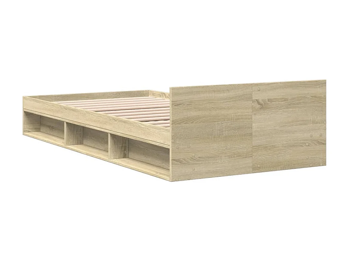 Estructura de cama con cajón sin colchón roble sonoma 100x200 cm