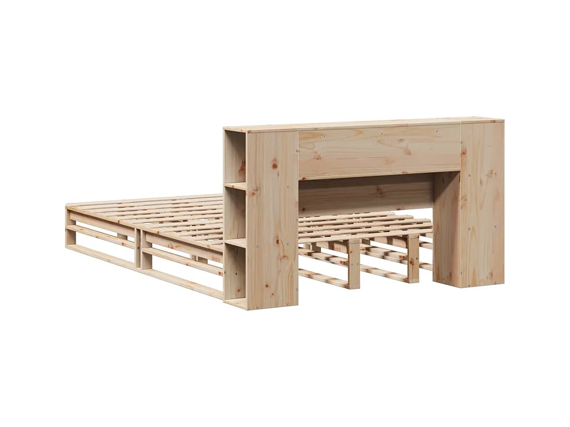 Bibliotheekbed zonder matras 150x200 cm massief hout