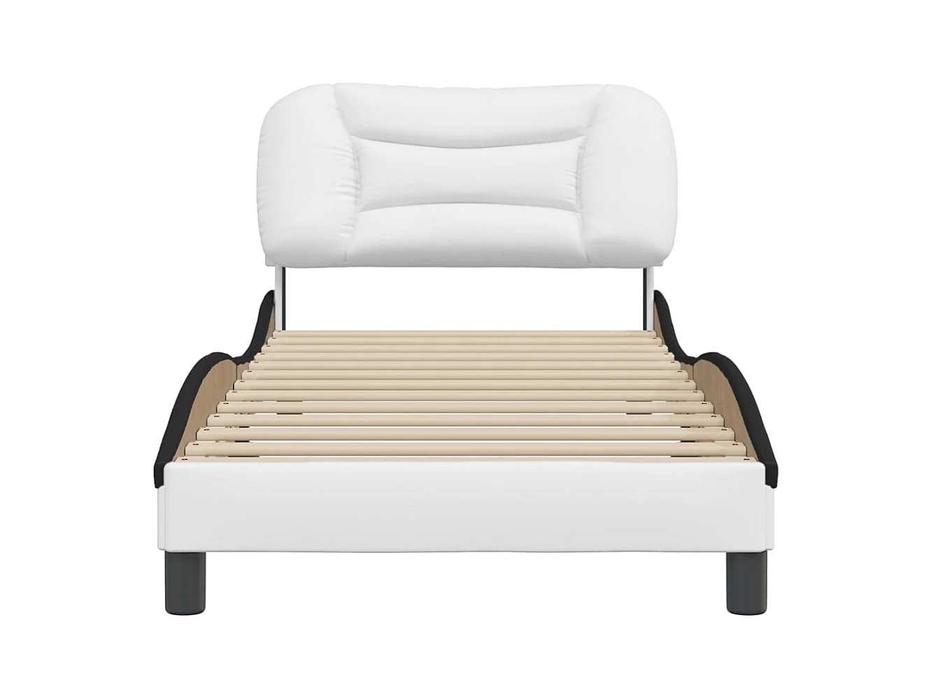 Cadre de lit sans matelas blanc et noir 80x200 cm similicuir