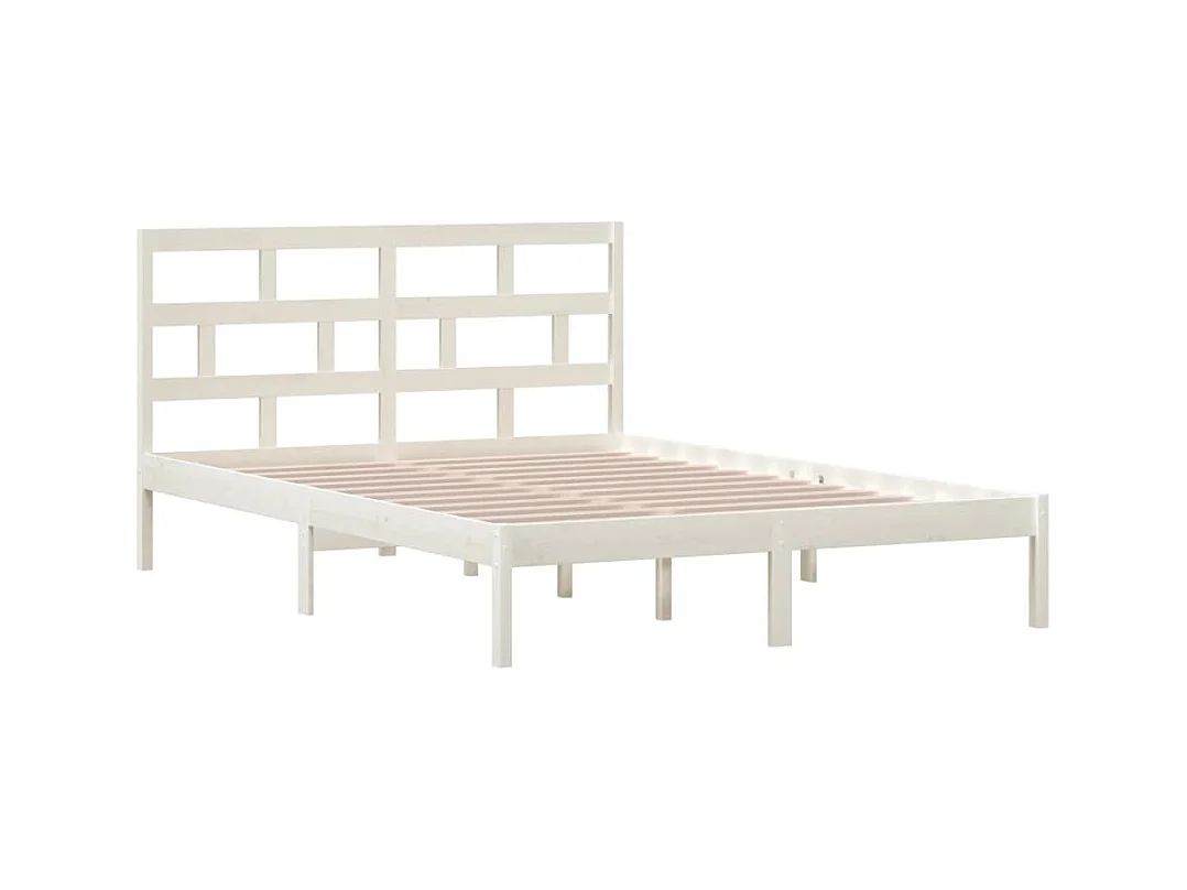 Struttura letto senza materasso in legno massello bianco 140x200 cm