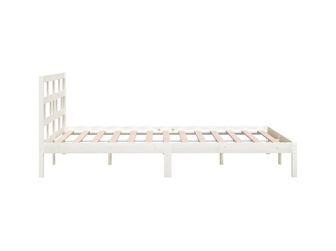 Struttura letto senza materasso in legno massello bianco 140x200 cm