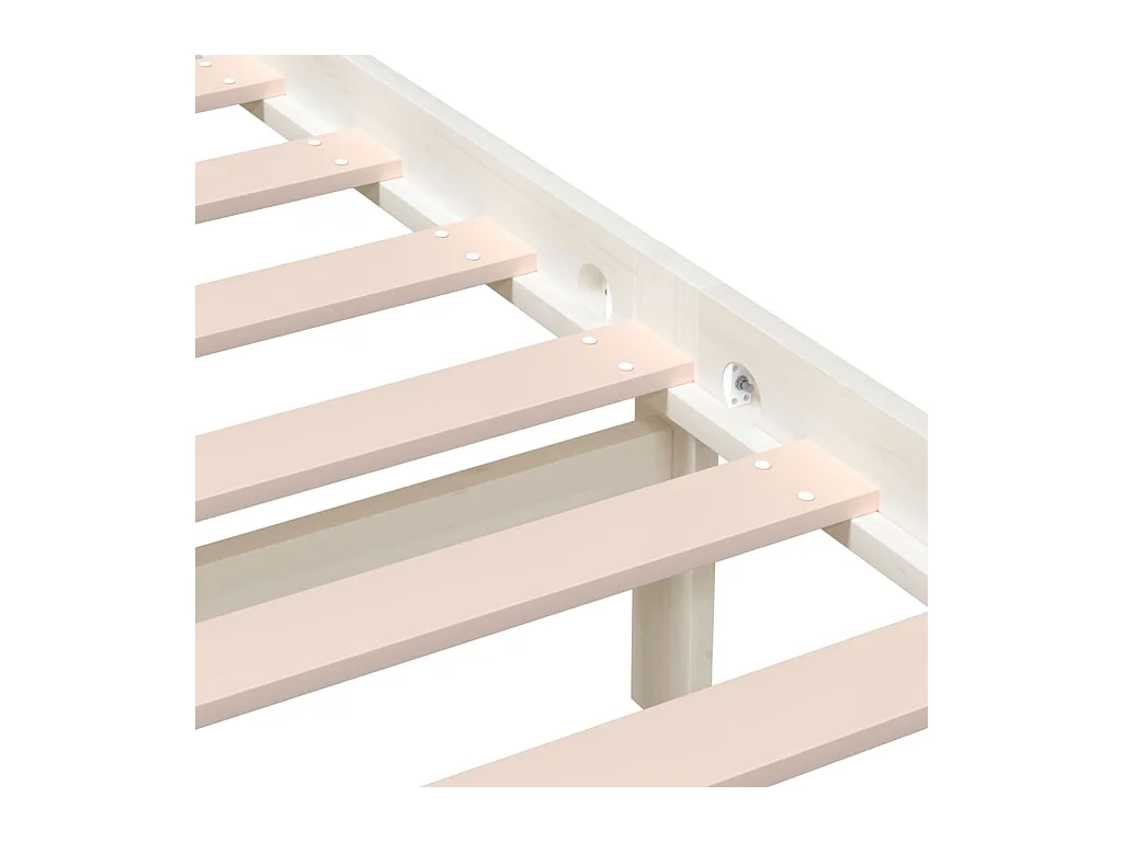Estructura de cama sin colchón de madera maciza blanca 140x200 cm