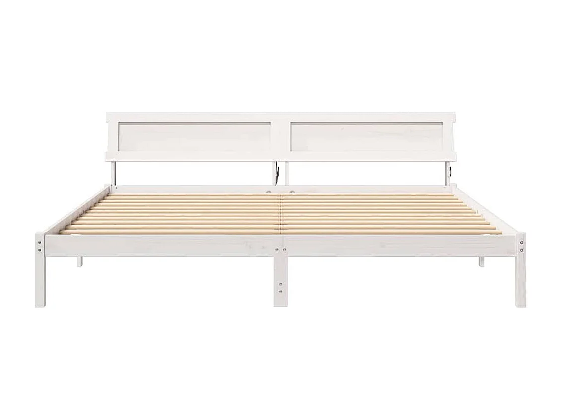 Cadre de lit Blanc 200 x 200 cm Bois massif en pin